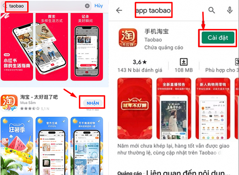  Tải app Taobao trên điện thoại Iphone và Android