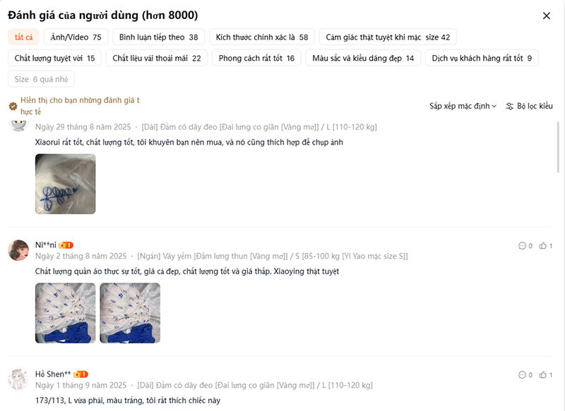 Đọc kỹ đánh giá của các khách hàng đã sử dụng sản phẩm