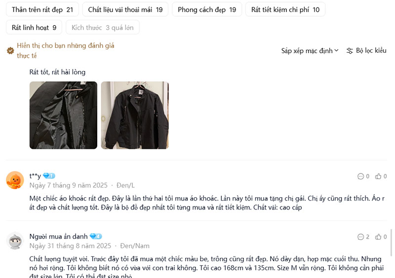 Đánh giá shop dựa trên phản hồi của khách hàng