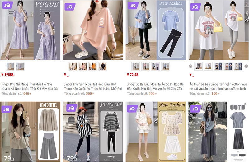 Một số link shop order quần áo cho mẹ bầu cực uy tín trên Taobao, Tmall