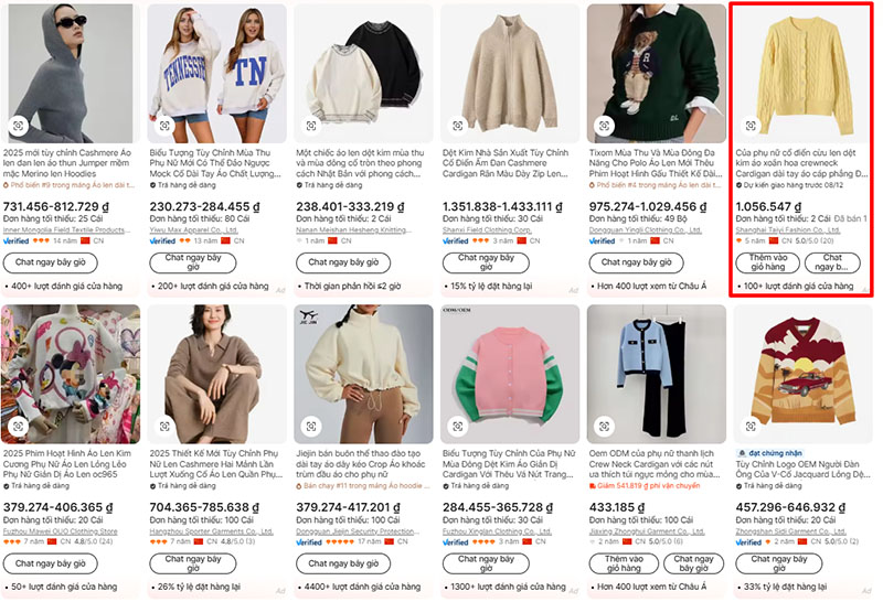 Xem giá sản phẩm muốn mua