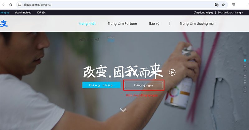 Bấm chọn “Đăng ký ngay”