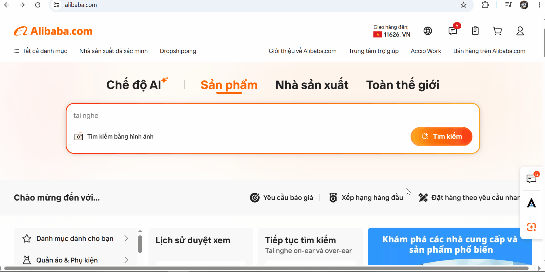 Cách tìm kiếm sản phẩm bằng từ khóa