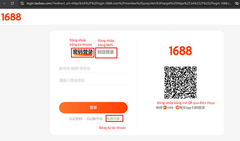 Đăng nhập hoặc đăng ký tài khoản mua hàng