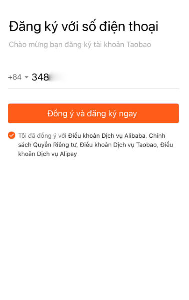 Nhập số điện thoại và bấm vào “Đồng ý và đăng ký ngay”