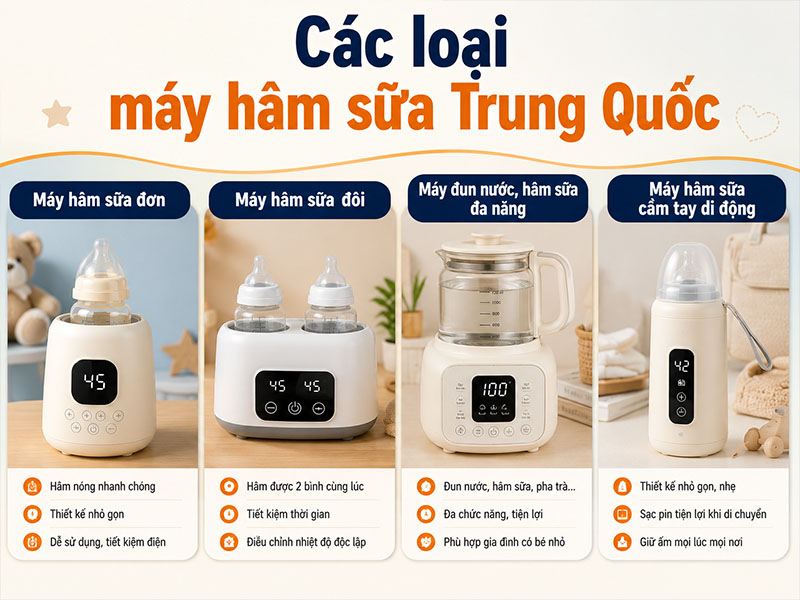 Các loại máy hâm sữa Trung Quốc