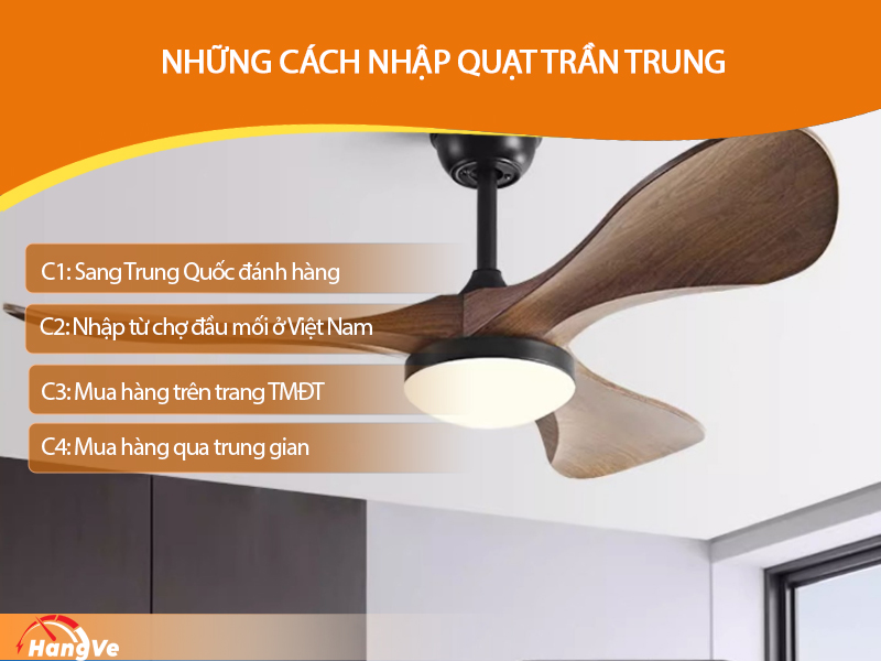 Những cách nhập quạt trần Trung