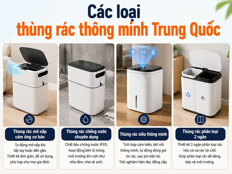 Các loại thùng rác thông minh Trung Quốc