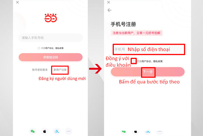 Bấm “Đăng ký người dùng mới” và điền đầy đủ thông tin như hình