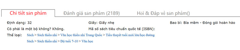 Đọc thông tin mô tả sản phẩm
