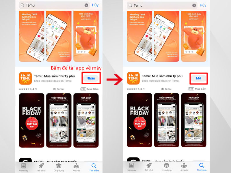 Tải app Temu về điện thoại