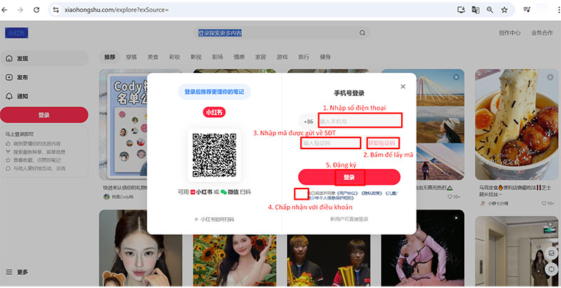 Nhập số điện thoại, mã code và bấm Đăng ký