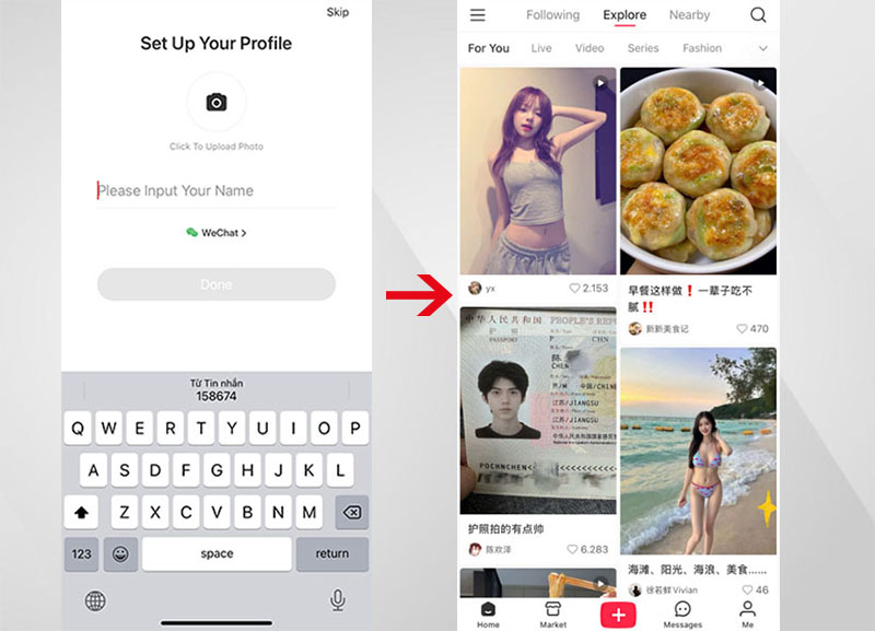 Giao diện của Xiaohongshu