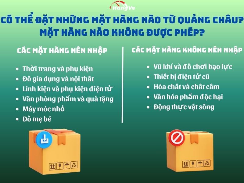 Có thể đặt những mặt hàng nào từ Quảng Châu? Mặt hàng nào không được phép?