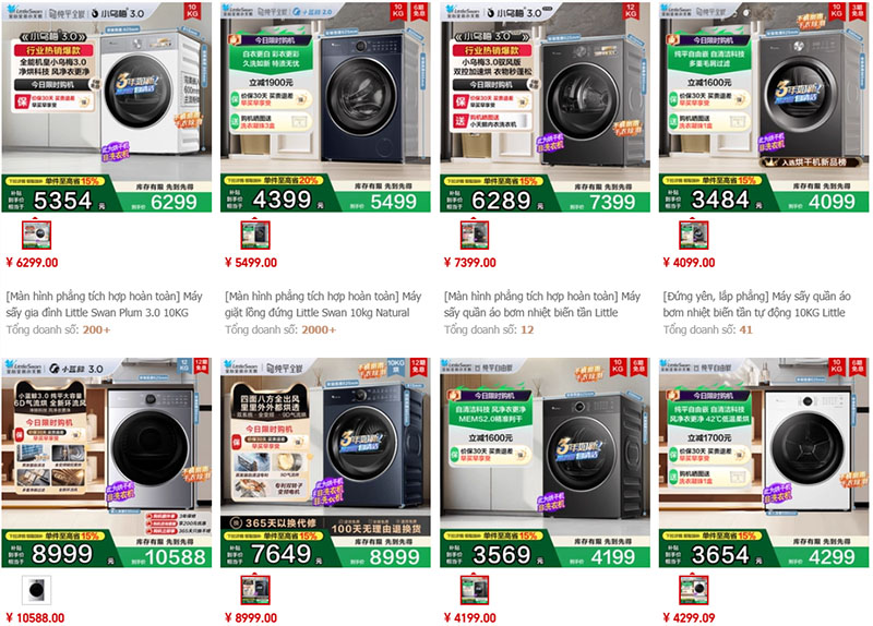 Link shop order máy sấy quần áo Trung Quốc uy tín giá tốt trên Taobao, Tmall