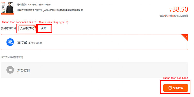 Chọn phương thức thanh toán phù hợp và hoàn tất quá trình mua hàng