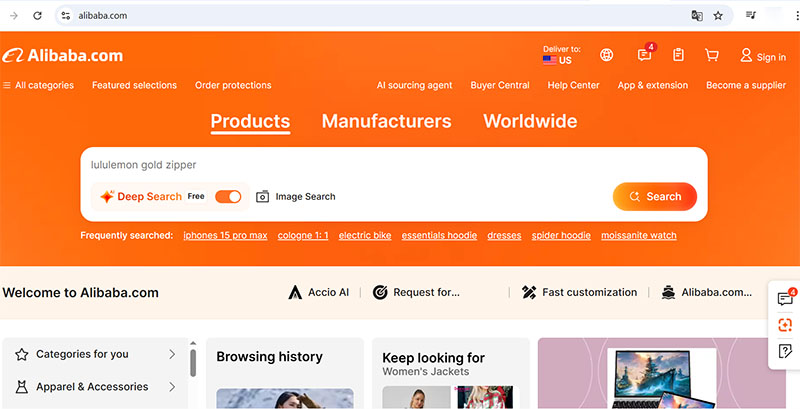 Trang TMĐT toàn cầu Alibaba.com