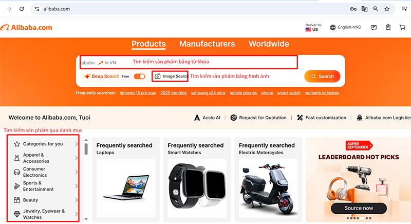 Tìm kiếm sản phẩm cần mua