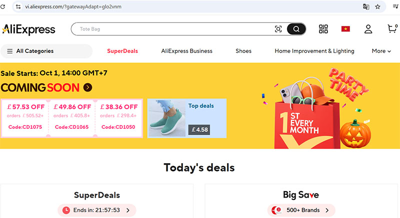 Aliexpress - Trang TMĐT hướng đến đối tượng khách hàng quốc tế