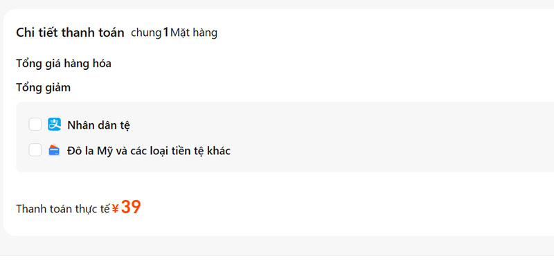 Chọn hình thức thanh toán