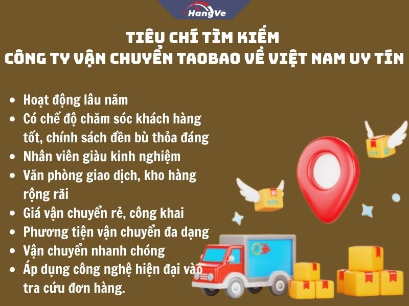 Tiêu chí tìm kiếm công ty vận chuyển Taobao về Việt Nam uy tín