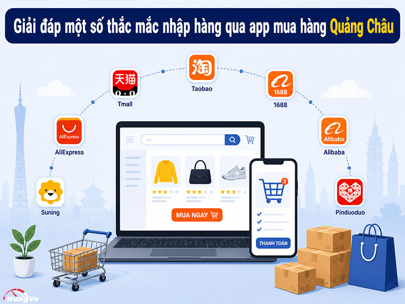 Giải đáp một số thắc mắc nhập hàng qua app mua hàng Quảng Châu