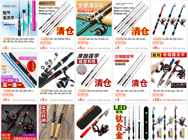 Shop order cần câu Trung Quốc cực uy tín trên 1688