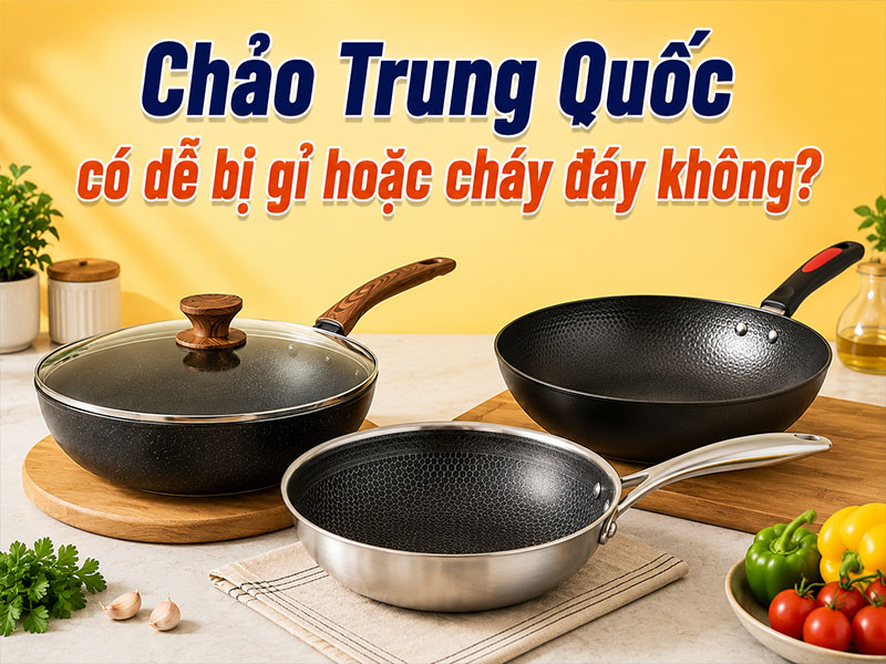 Chảo có dễ bị gỉ hoặc cháy đáy không?