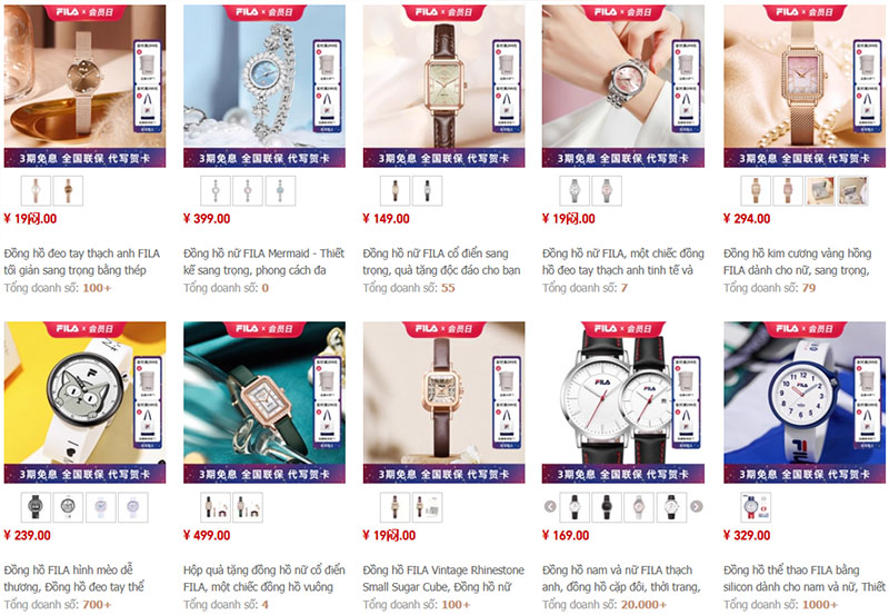 Các link order đồng hồ nữ Trung Quốc chất lượng, giá tốt