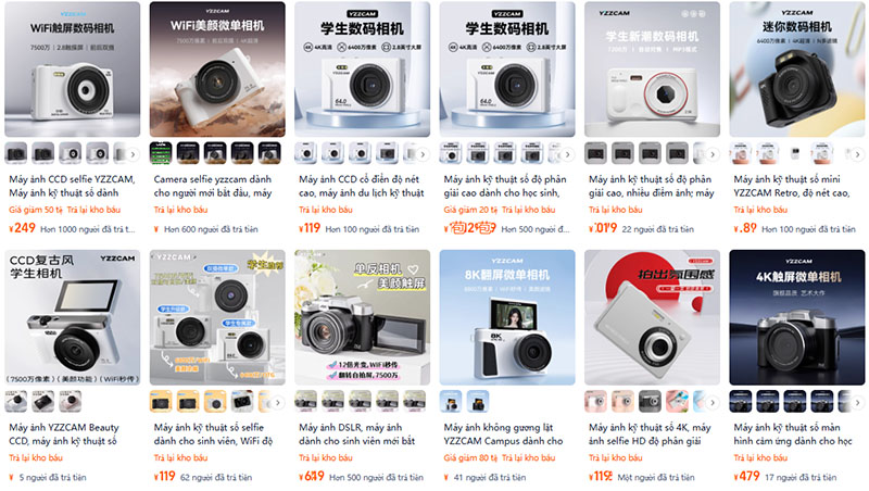 Link shop order máy ảnh trên Taobao, Tmall