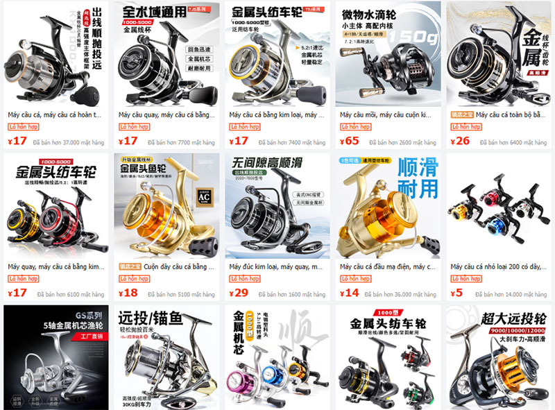 Link order máy câu cá Trung Quốc uy tín giá tốt trên 1688