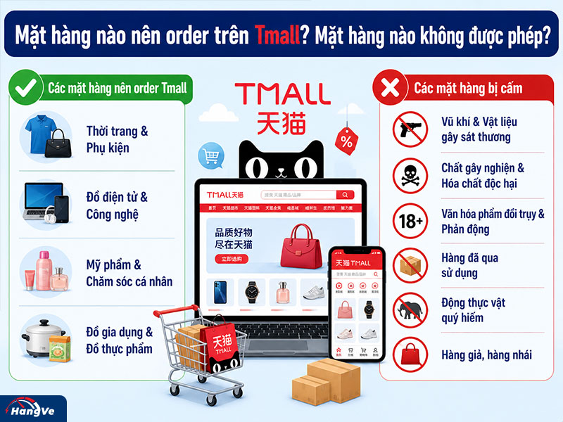 Mặt hàng nào nên order trên Tmall, mặt hàng nào không được phép?