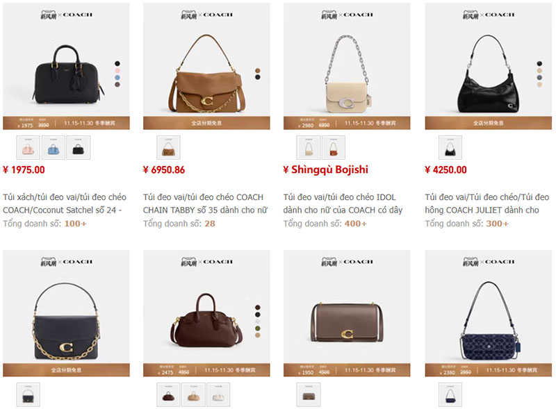 Link nhập túi đeo chéo giá rẻ tại Tmall, Taobao