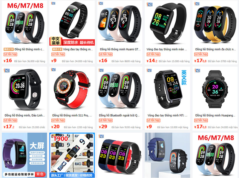 Link shop order vòng tay thông minh Trung Quốc