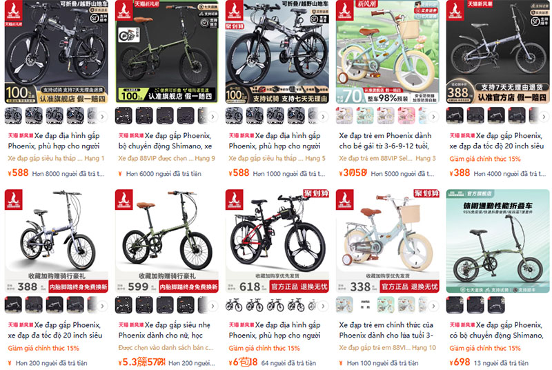 Link shop mua xe đạp gấp Trung Quốc uy tín