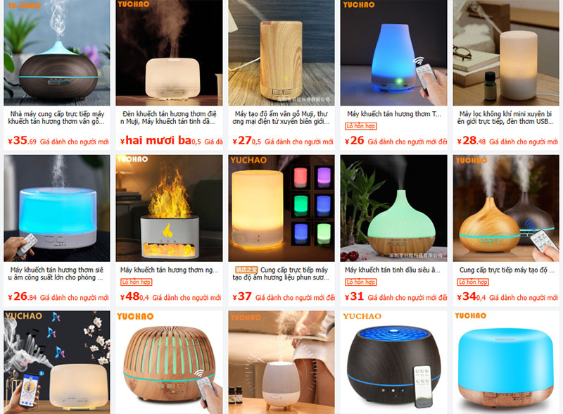 Link shop đèn xông tinh dầu giá rẻ Trung Quốc tại 1688