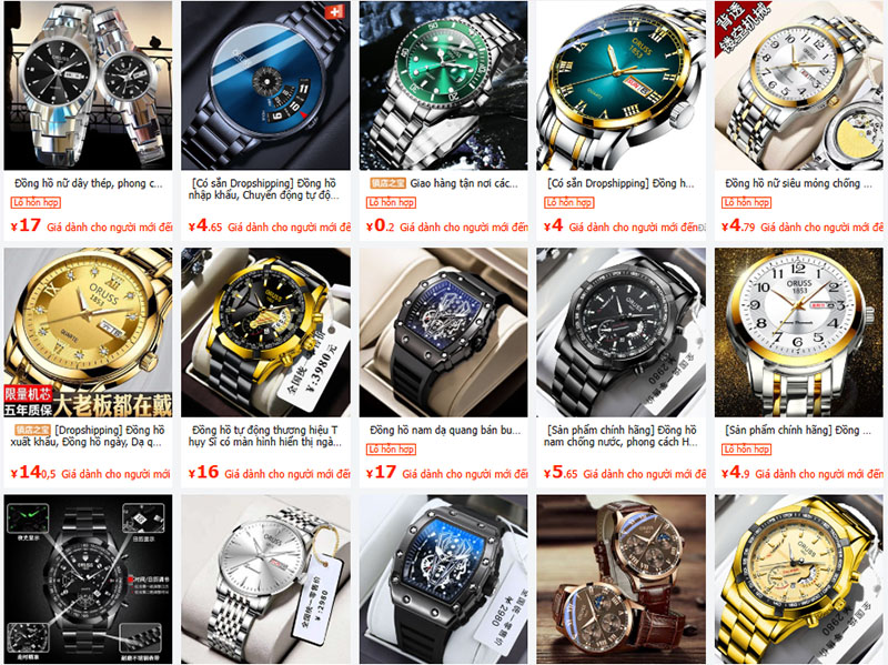 Nguồn order đồng hồ nam nội địa Trung Quốc trên 1688