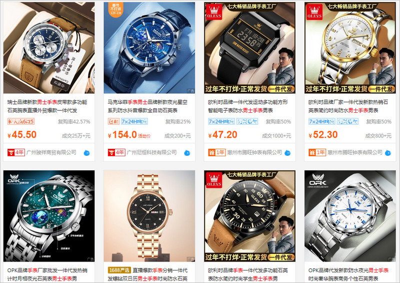 Các link order đồng hồ nam Trung Quốc chất lượng, uy tín