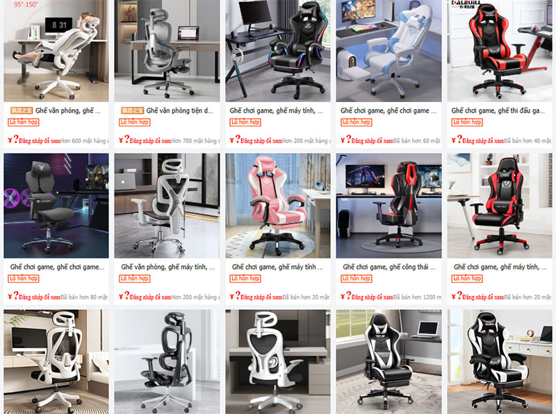 Link shop order ghế gaming uy tín trên 1688