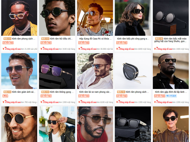 Link shop order kính mát Trung Quốc trên trang TMĐT nhanh, giá rẻ