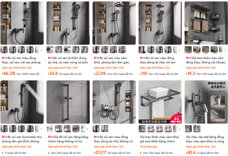 Link shop phụ kiện phòng tắm giá rẻ tại Tmall, Taobao