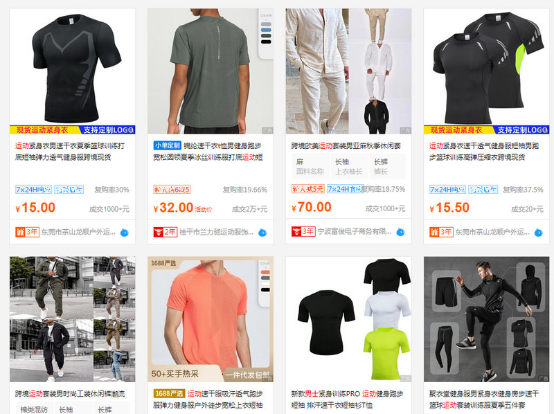 Các shop bán quần áo thể thao nam Trung Quốc uy tín