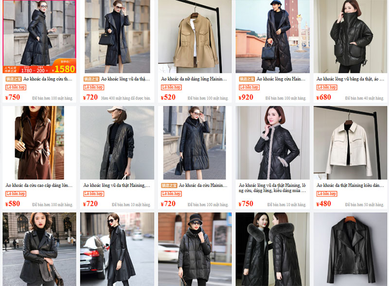 Link shop bán áo da nữ nội địa Trung trên 1688