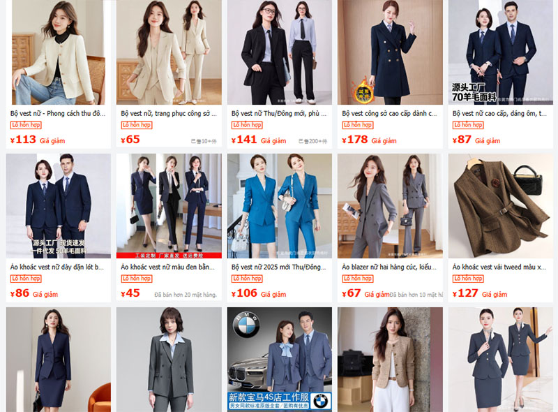 Nguồn áo vest nữ nội địa Trung trên 1688