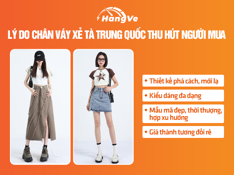 chân váy xẻ tà Trung Quốc