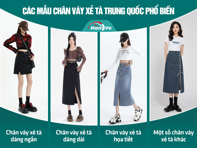 chân váy xẻ tà Trung Quốc