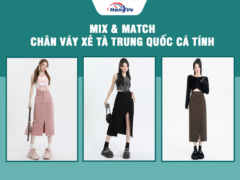 chân váy xẻ tà Trung Quốc