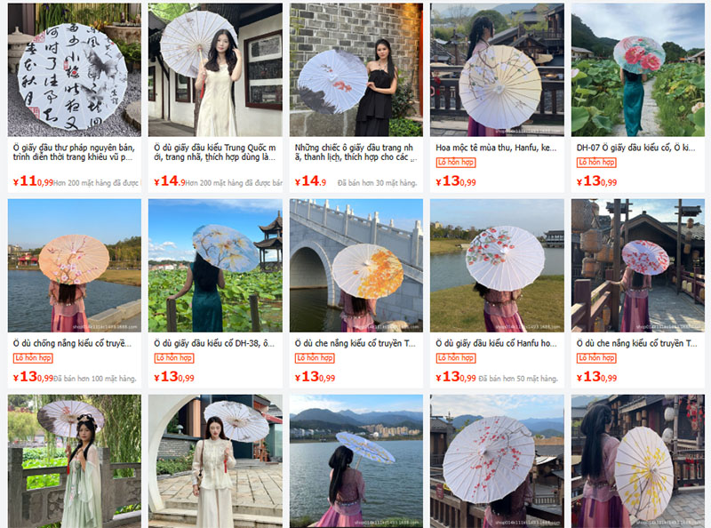 Nguồn ô cổ trang bán trên Taobao, Tmall phong phú về mẫu mã, chủng loại