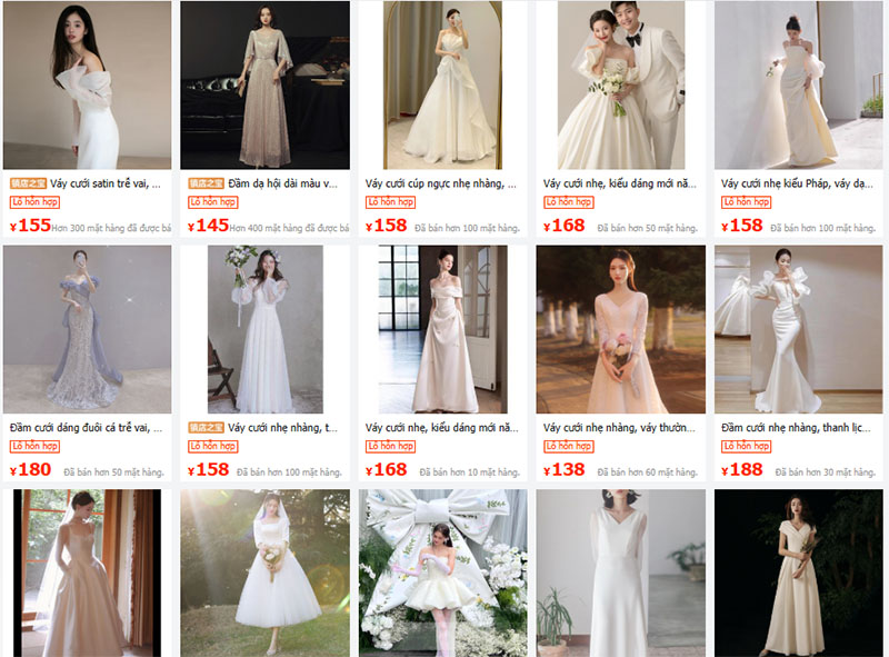 Link shop bán váy cưới trên 1688