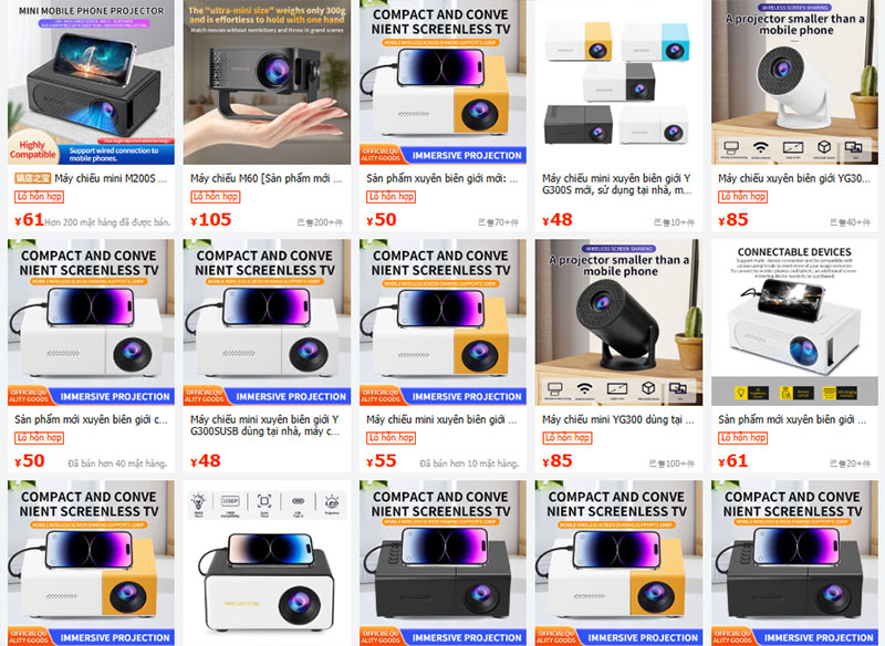 Link shop bán máy chiếu mini trên 1688